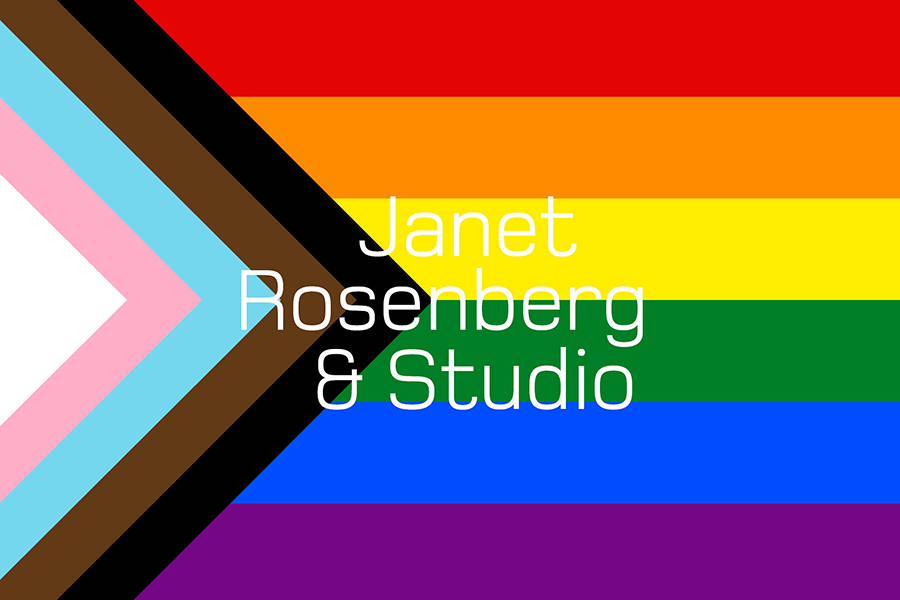 Pride flag and JRS logo